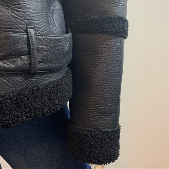 Sam Edelman Faux Shearling Lined Moto Jacket - Picture 6 of 12